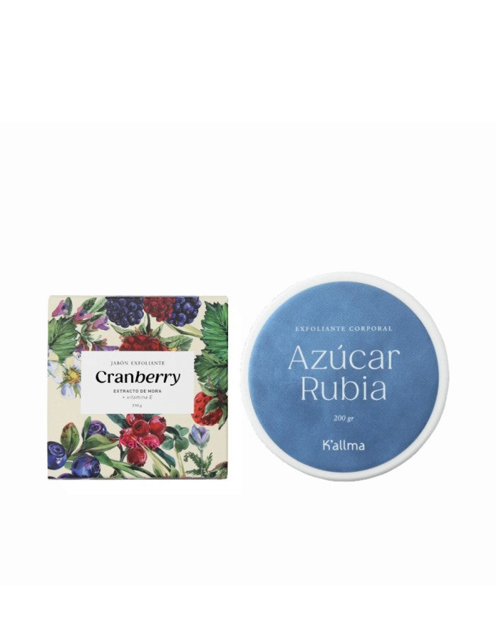 Pack Exfoliante Azucar Rubia + Jabon Exfoliante Cranberry