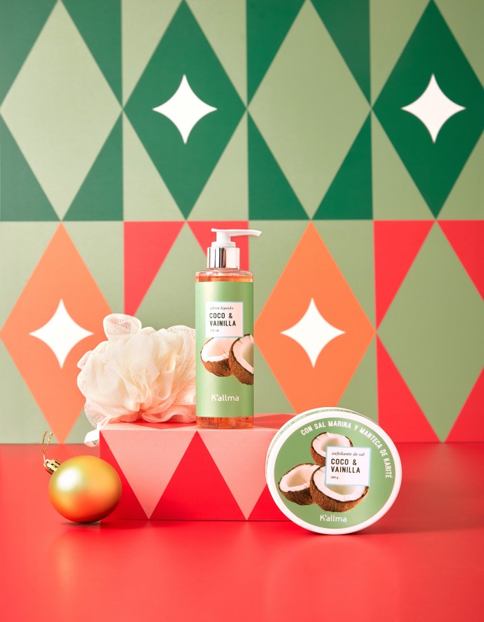 Pack Navidad Baño Exfoliante + Jabón LÍquido + Esponja
