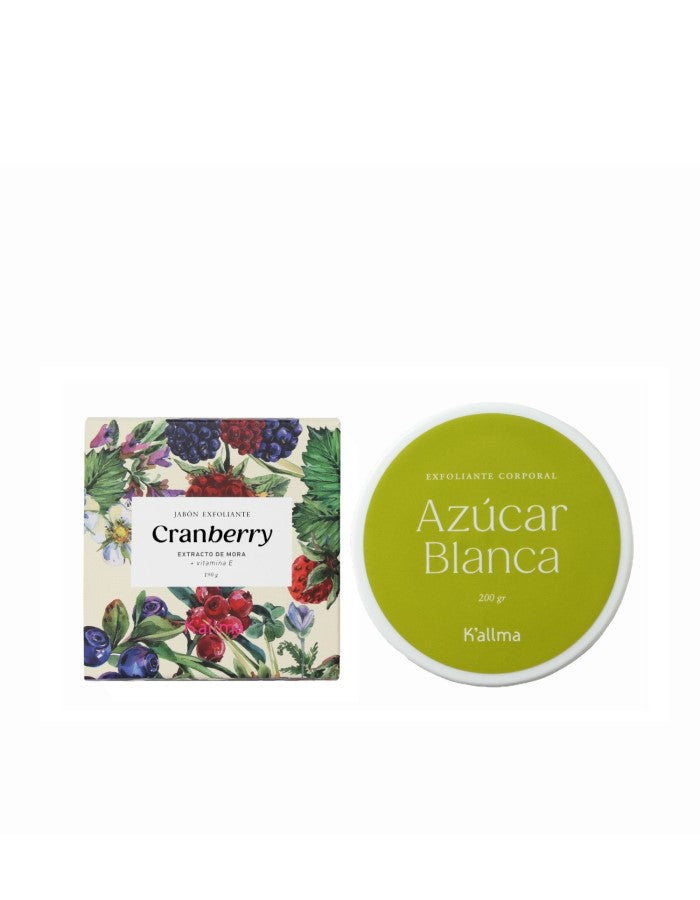 Pack Exfoliante Azúcar Blanca + Jabón Exfoliante Cranberry