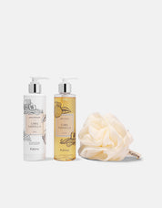 Pack Crema Hidratante + Jabón Líquido + Esponja Flor
