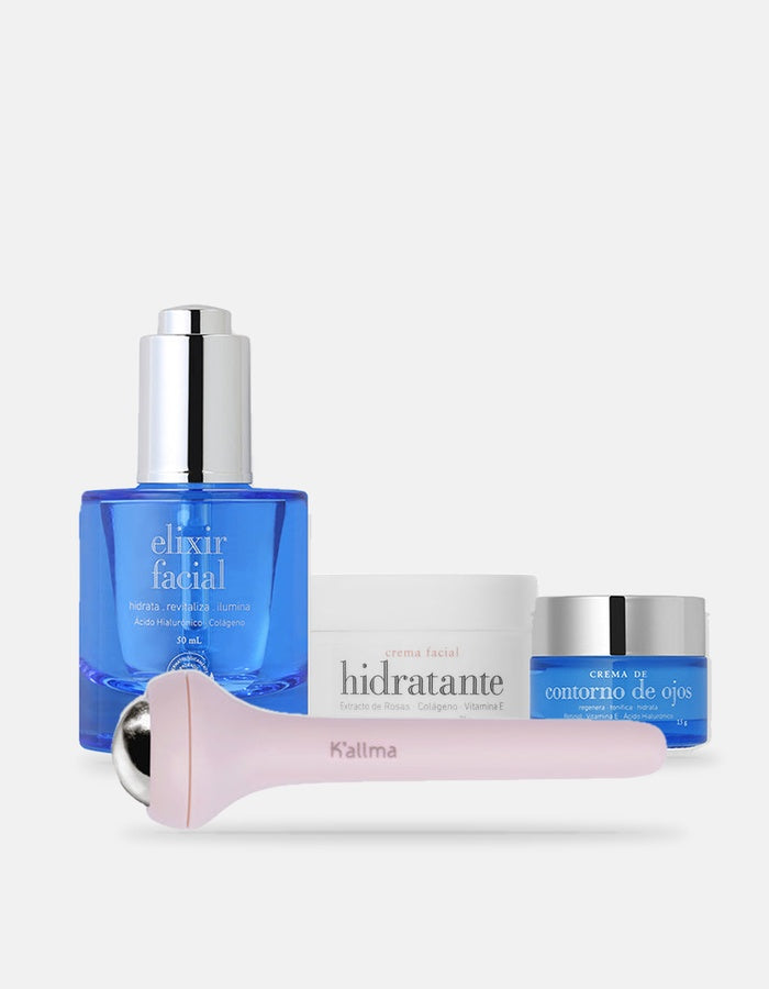Pack Elixir Facial + Contorno de Ojos + Roller + Crema Facial Mini