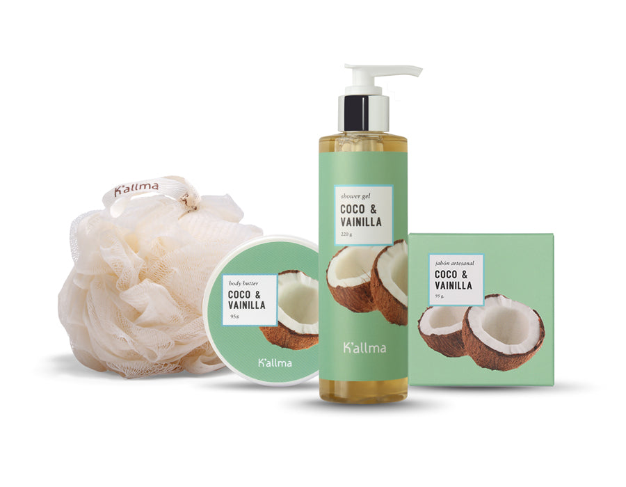 Pack body butter mini + jabon liquido + jabon artesanal + esponja