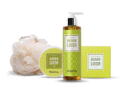 Pack body butter mini + jabon liquido + jabon artesanal + esponja
