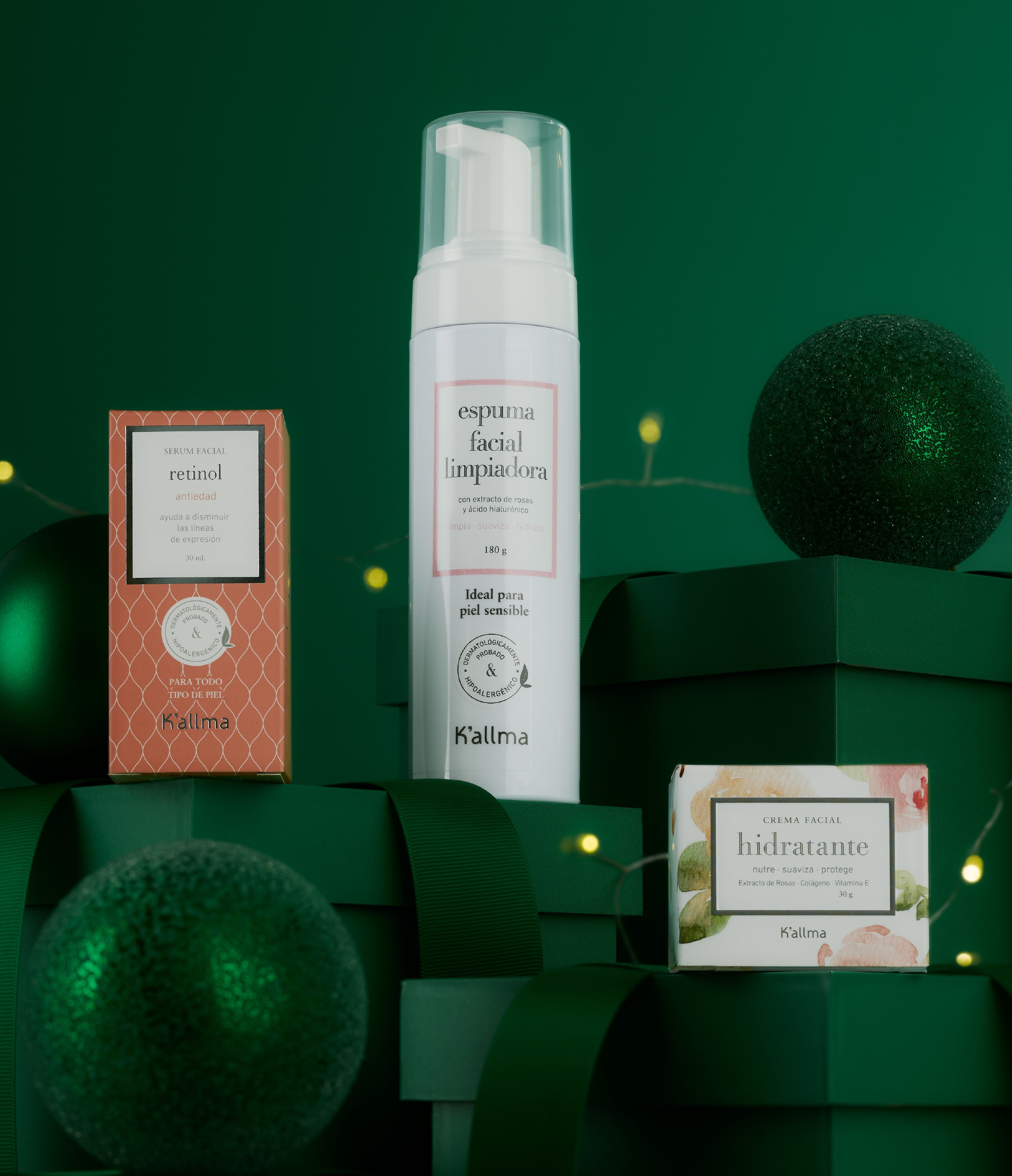 Pack Espuma Facial + Serum  + Crema Hidratante Facial Rosas MIni